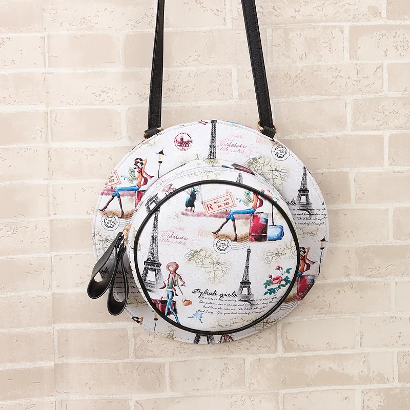 

Minch Hard Hat Bag Bow Printing Shoulder Bags PU Leather Crossbody Bag for Girls Fashion Lovely Multifunctional Female Handbags