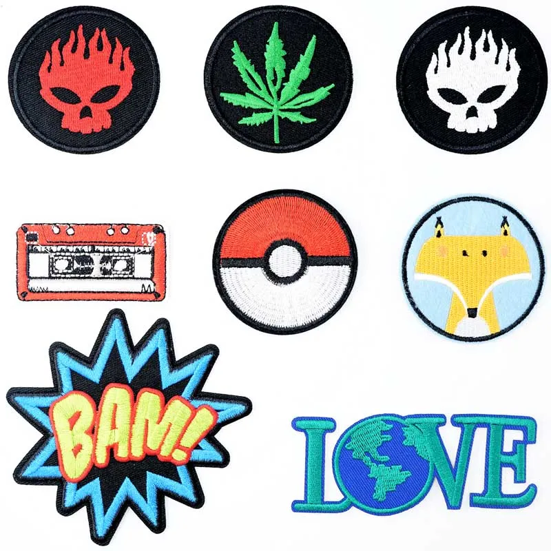Нашивки Fire Ball Fox Love BAM с утюгом для шитья вышитая аппликация куртки одежды