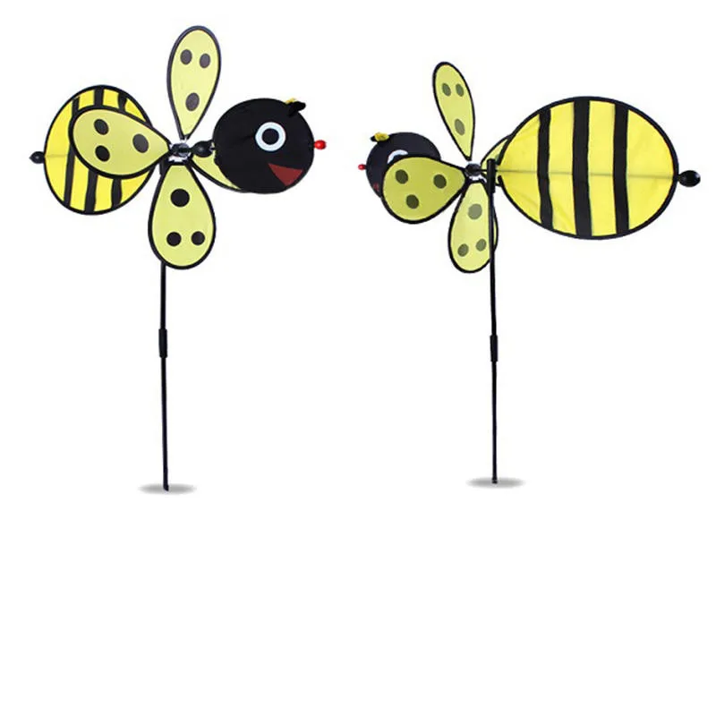 Windmill Red Ladybug and Yellow Bee Design Windmill Children Garden Decoration Fun For Kids Children