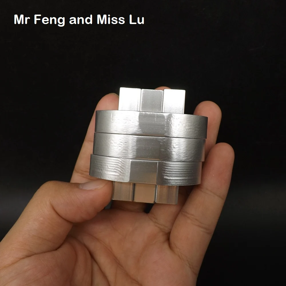 

Silver Color Ring And Ring Lu Ban Lock Pure Aluminium Alloy Metal Puzzle CNC Produce Model Solution Brian Teaser Gadget Toys