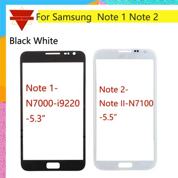 

10pcs\lot touchscreen For Samsung Galaxy Note 1 N7000 i9220 NOTE II Note 2 N7100 Black Front Outer Glass touch Screen Lens Panel