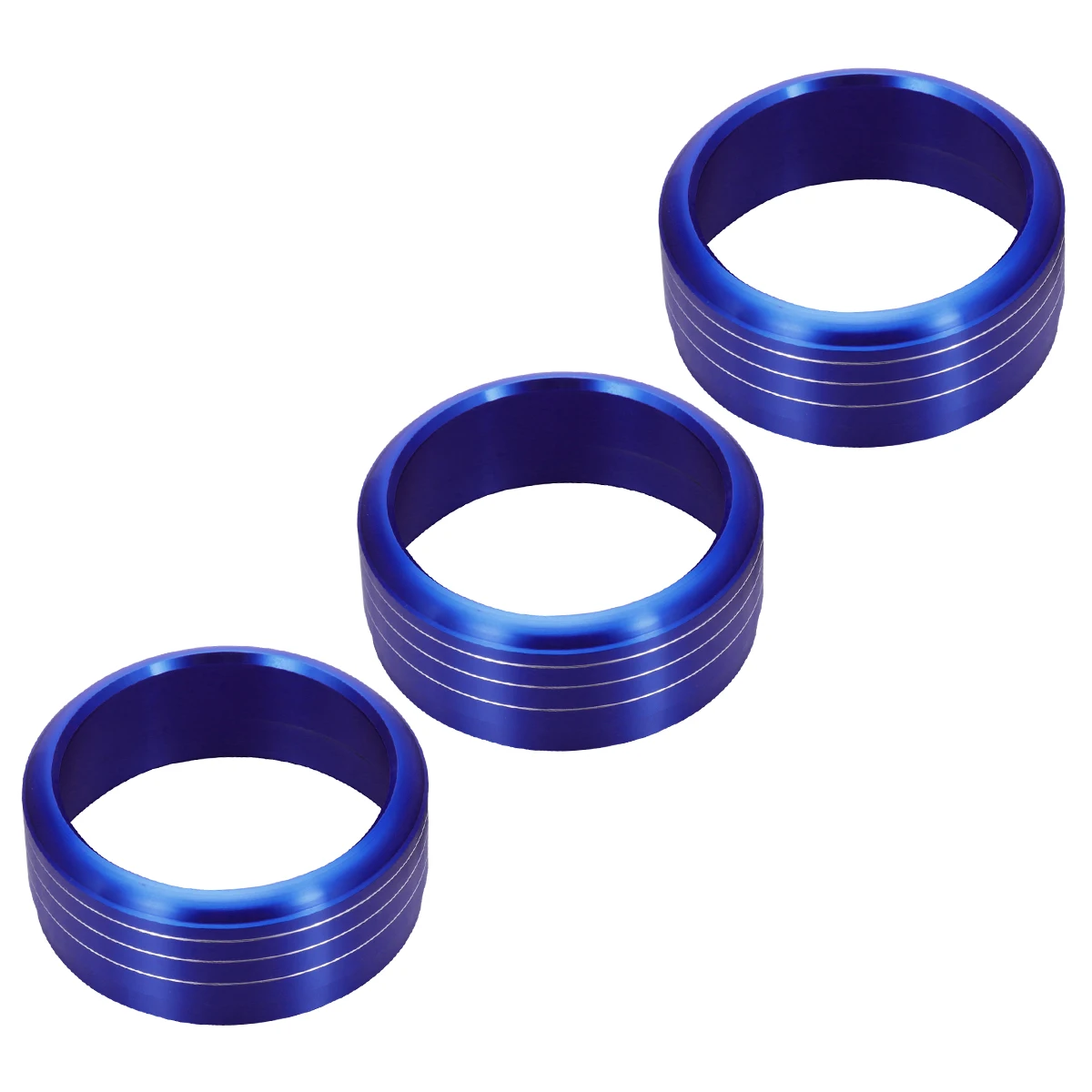 

3pcs Red Anodized Aluminum AC Climate Control Knob Ring Covers For Subaru WRX STI Impreza Forester XV Crosstrek (Blue)