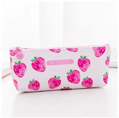 1 шт. новейший свежий клубничный полиуретановый пенал для хранения канцелярских принадлежностей сумка-Органайзер для мальчиков и девочек чехол-карандаш для школьных принадлежностей - Цвет: nxStrawberry