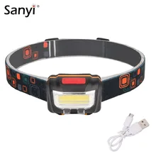 Мини-фонарь с ИК-датчиком, индукционный USB Перезаряжаемый фонарь, налобный фонарь, 2 режима переключения, светодиодный фонарь, встроенный аккумулятор 2000 мАч