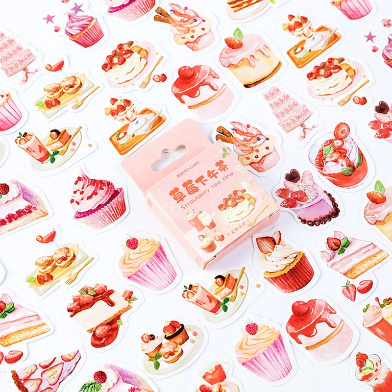

46 PCS/lot New Strawberry Cake Mini Paper Sticker Decoration DIY Ablum Diary Scrapbooking Label Sticker Kawaii Stationery
