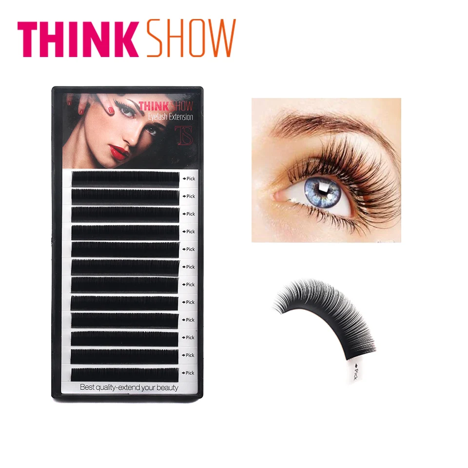 

Thick Eyelash Extension,Colored Eyelashes for Building,Faux Cils Natural Eye Lashes Extension,Individual 3D Silk Volume Eyelash