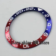 38 мм Высокое качество красный и синий Алюминиевый ободок вставка для 40 мм GMT часы
