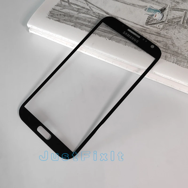 Передняя стеклянная линза для samsung Galaxy Note 2 N7100 GT-N7100 N7105 ЖК-дисплей сенсорный экран панель+ наклейки+ Инструменты - Цвет: Черный