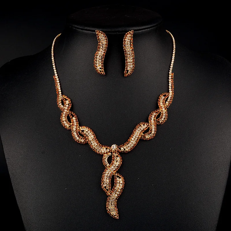 Jewelry & Accessories,Fashion Jewelry Sets. Bridal jewelry, Wedding jewelry, Crystal necklace earrings set
