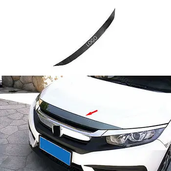 

Black Fit For Honda Civic 2016-2017 Front Grill Grille Bonnet Cover Trim Molding