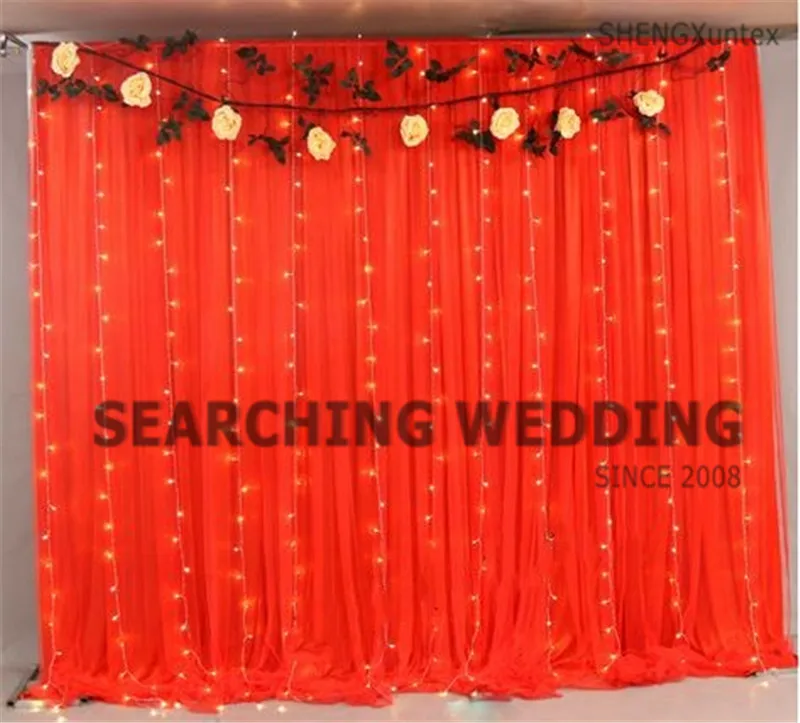 Ice Шелковый свадьба фон Шторы с ткань юбки включают светодиодный свет - Цвет: red