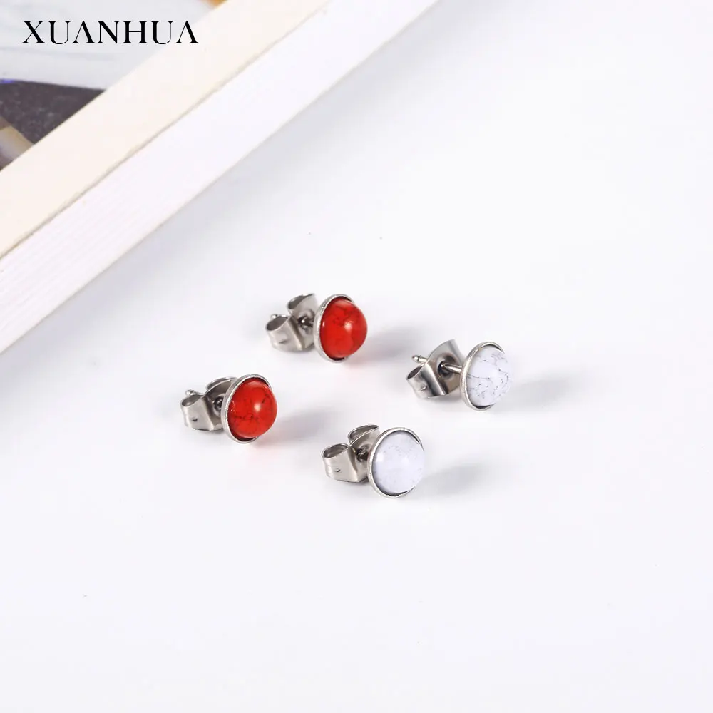 XUANHUA Шарм Синий Серьги гвоздики для женщин нержавеющая сталь Jewelry Изящные женские