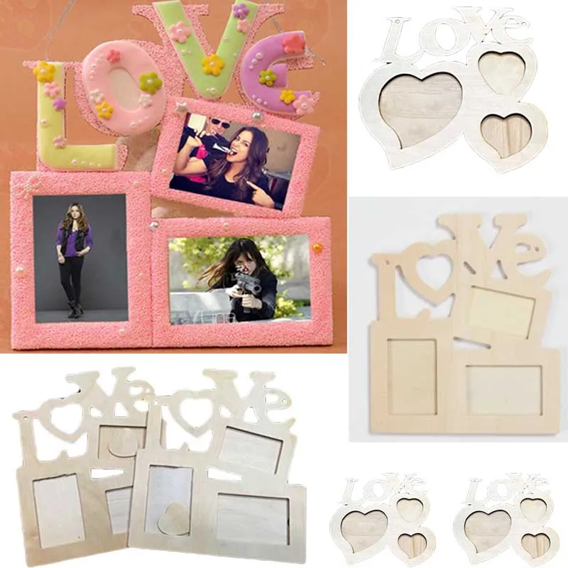 

Lovely Sweet Wooden Love Hollow Photo Picture Frame Family Home Decor Art GIft