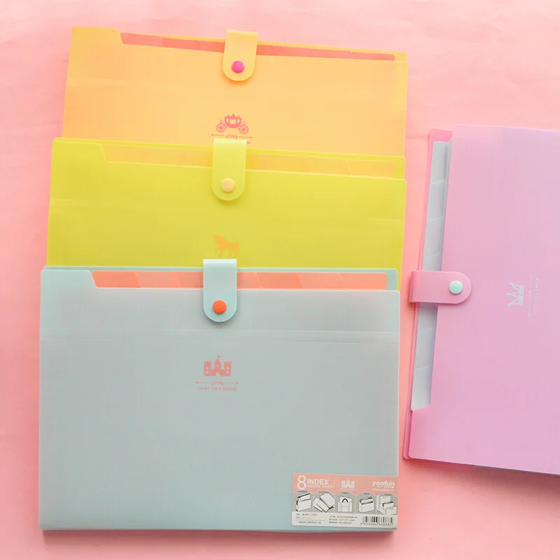 A4 size Candy color expanding file folder 8 into document ...