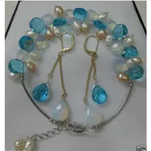 Лидер продаж-красивый Тибетский лунный камень жемчуг браслет серьги набор браслет из бисера ювелирные изделия Шарм Кабошон