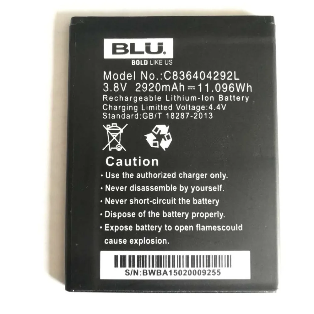 

New 2920mAh C836404292L Replacement Battery For BLU Life 8 XL L290L L290U Bateria Batterij Cell Mobile Phone Batteries