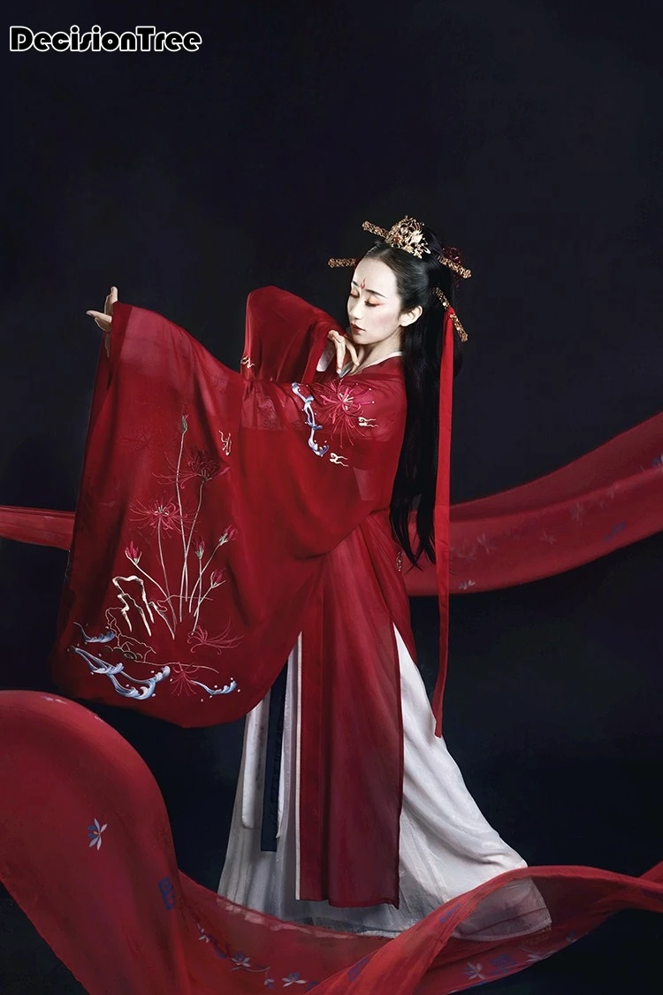 Женское китайское платье hanfu, китайский древний костюм, традиционное женское платье hanfu, современный костюм для девушек, костюм с вышивкой