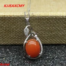 KJJEAXCMY fine jewelry s925 silver color treasure natural South red pendants to send necklaces a natural quality goods color ice stone bracelet send certificates send jewelry box
