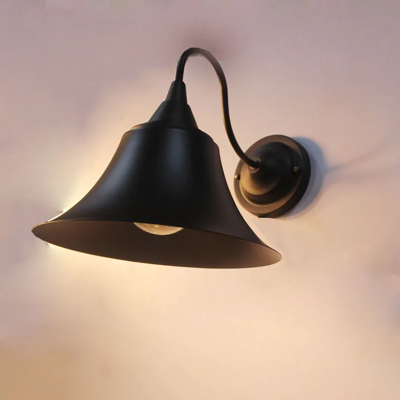 

Vintage Metal Horn Restaurant Wall Lamps American country Dining Room Wall Lights industrial Metal Hat Corridor Hallway Balcony