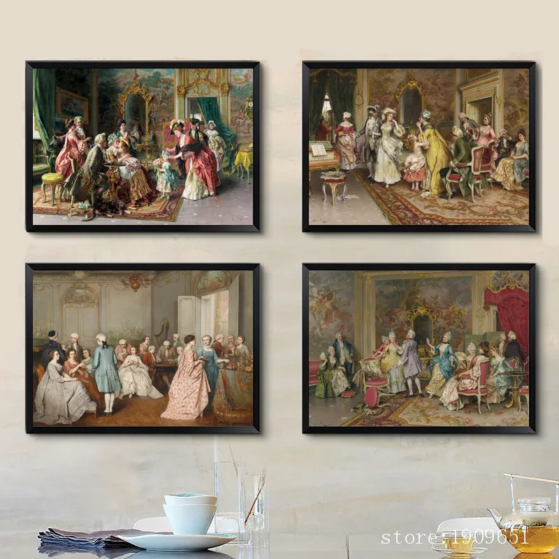 

classical court figures duke of aristocratic party canvas printings oil painting printed on cotton wall art decoration picture