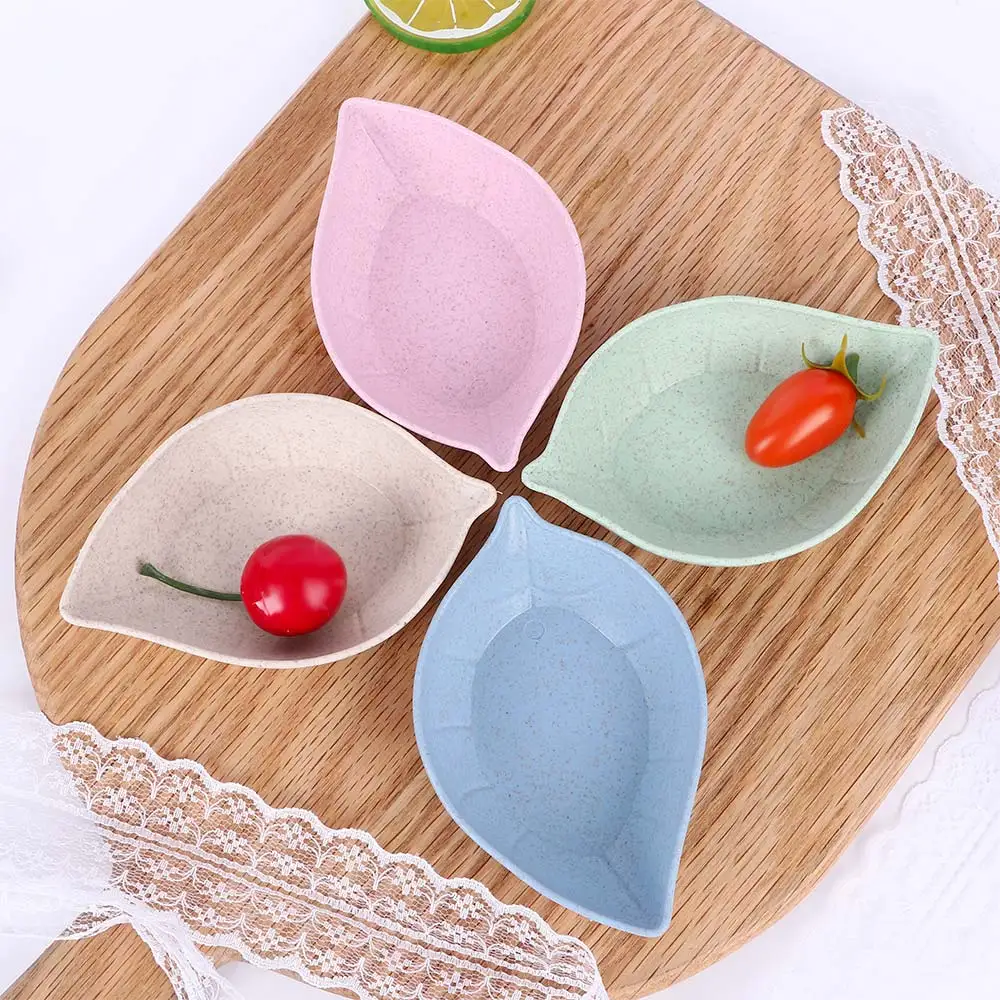 

Creative Leaves Dish Baby Kid Bowl Wheat Straw Soy Sauce Dish Rice Bowl Plate Sub - plate Japanese Tableware Food Container