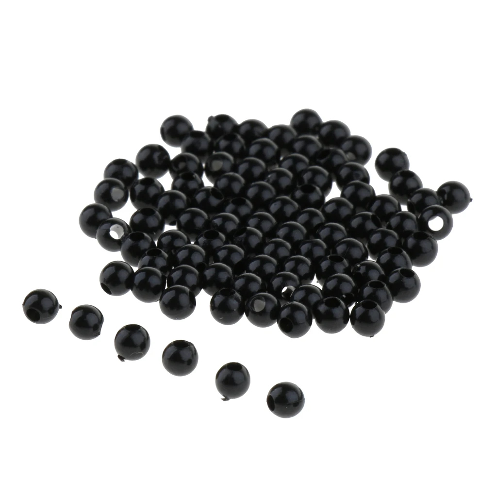 100 Pieces Black Plastic Safety Eyes with Washers for Teddy Bear Plush Toys Doll Puppet DIY Making Craft - 3mm