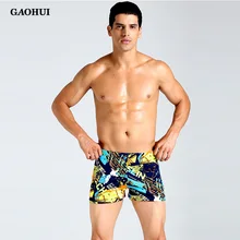 Мужские плавки со средней талией, сексуальные эластичные шорты, купальный костюм, летние мужские удобные пляжные плавки с принтом