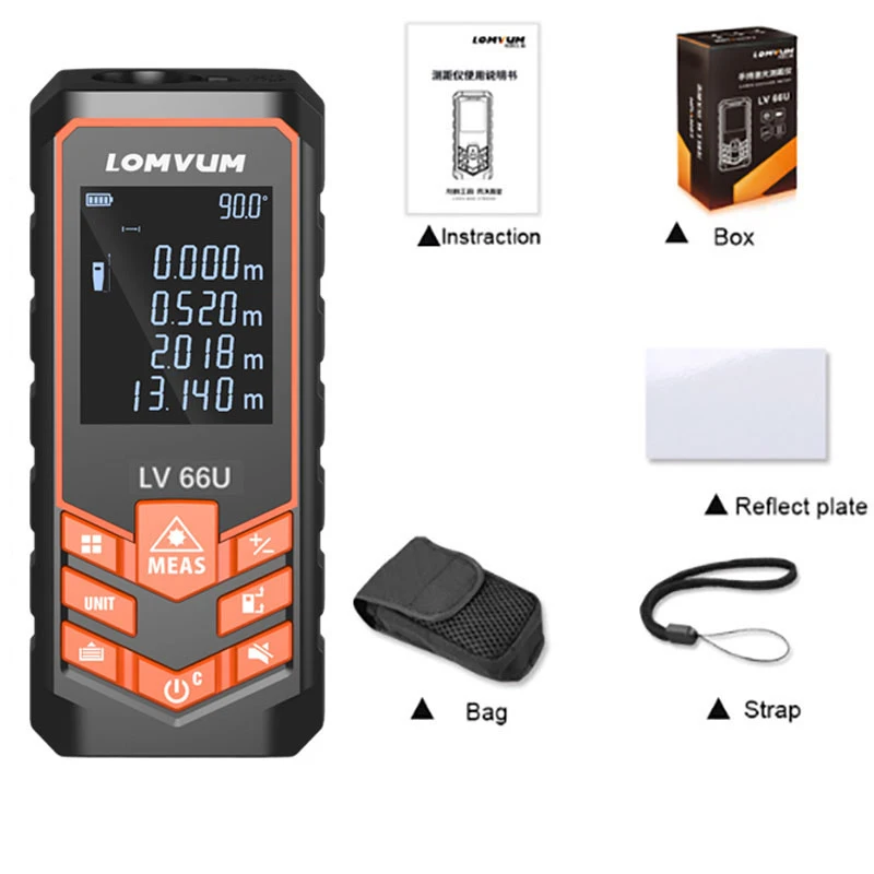 LOMVUM Battery-powered Auto Level Laser Range Finder Multifunction Distance Meter Night Vision Laser Rangefinder Tool LOMVUM Battery-powered Auto Level Laser Range Finder Multifunction Distance Meter Night Vision Laser Rangefinder Tool
