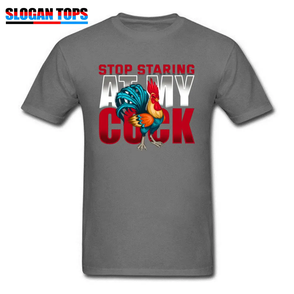 Street Crewneck T Shirts Summer/Fall Tops Shirts Short Sleeve Brand New Pure Cotton Leisure Tops Shirts comfortable Men's Stop Staring At My Cock Funny Chicken 9331 carbon