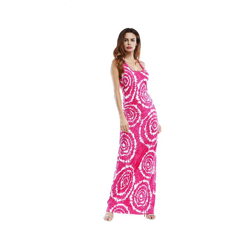 Long Dress Flower Print Strap Off Shoulder Belt Side Split Backless 2018 Summer New Hippie Sexy Maxi Dresses