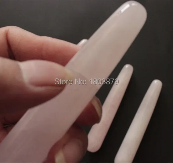 small 100% Natural Rose Quartz Yoni Wands Body Massager Wands Toys for Adult for Women Health Care 5