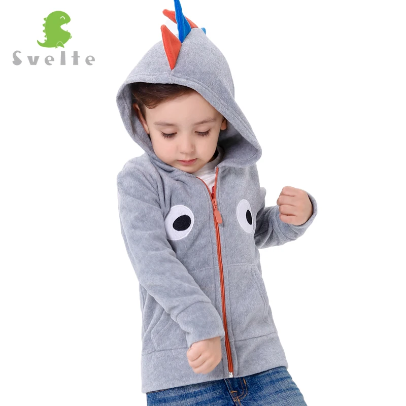 Svelte Brand Kids Boys Cute Polar Fleece Dinsaur Role Play Hoodies Children Boy s Eyes embroidery