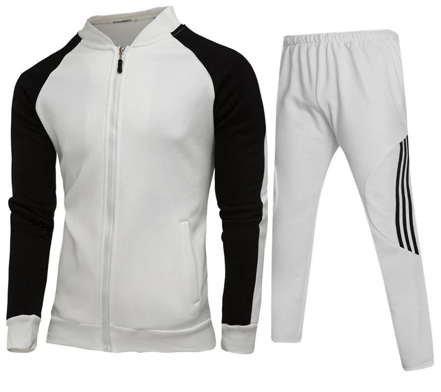 Men's Casual Sportswear Fat Male Hoodies Tracksuit Cotton Two Piece Set Jacket and Pants Sweat Suit+black/white hat baseball cap