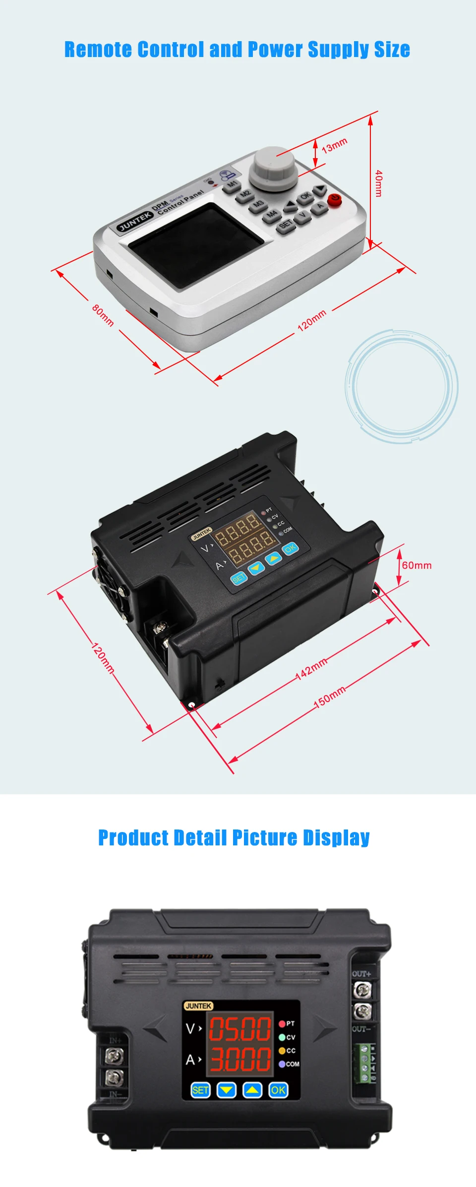 JUNTEK DPH8909 Дистанционное цифровое управление постоянное напряжение ток DC-DC понижающий Коммуникационный источник питания понижающее напряжение 96 в 9.6A