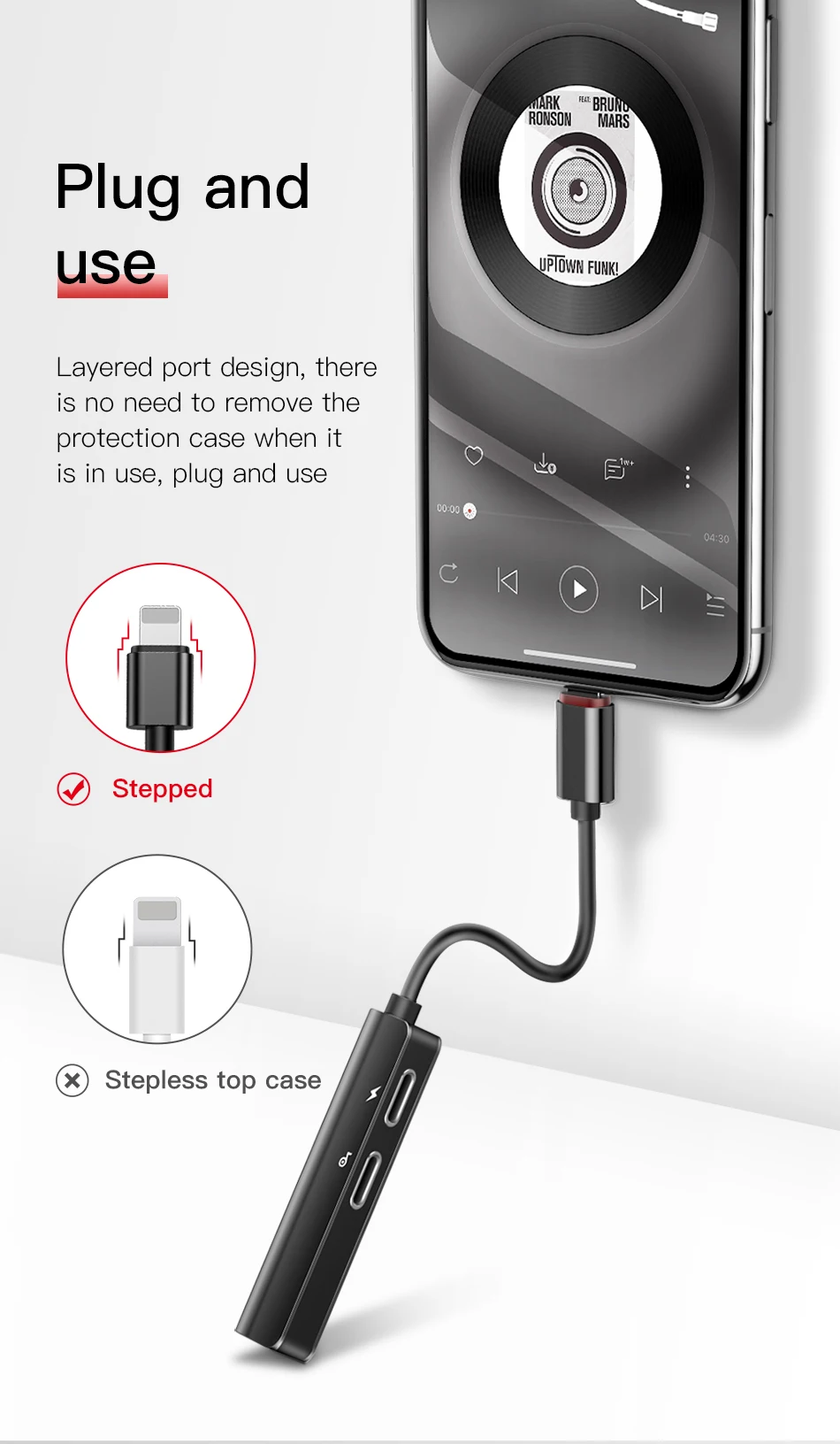 Baseus аудио Aux адаптер для iPhone 11 Xs Max Xr X 8Plus двойной разъем для наушников OTG кабель для Lightning сплиттер конвертер