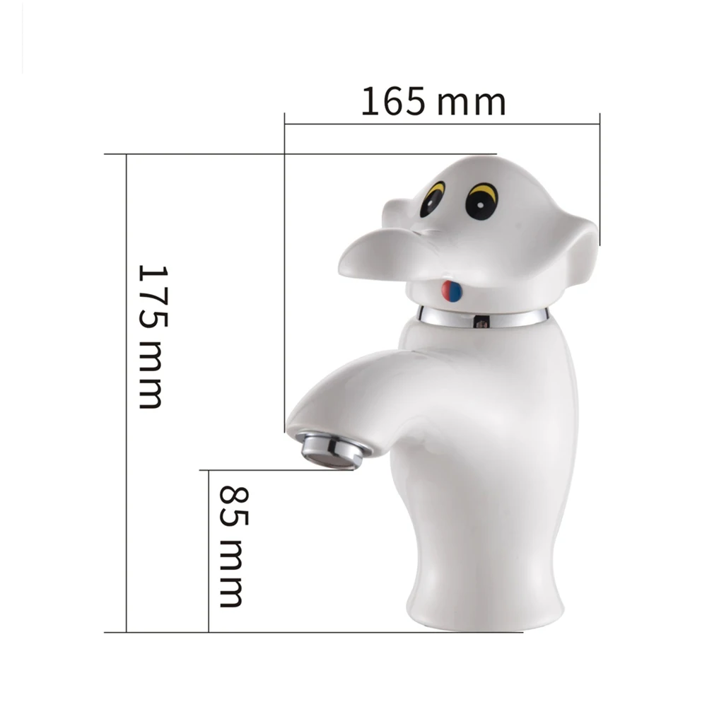 Basin Faucet Cartoon Lovely Children Toddler Home Bathroom Water Trough Faucet Single Handle Hot And Cold Water Ceramic Tap Mci2