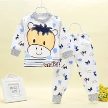 Новая детская одежда детское нижнее белье хлопковые комплекты с принтом осенне-зимнее нижнее белье детская одежда для детей от 1 до 3 лет