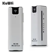 KuWFi 21.6Mbps Unlocked Outdoor Travel 3G Wifi Router Wireless Smart Mobile WiFi Router Power Bank Router With SIM Card Slot