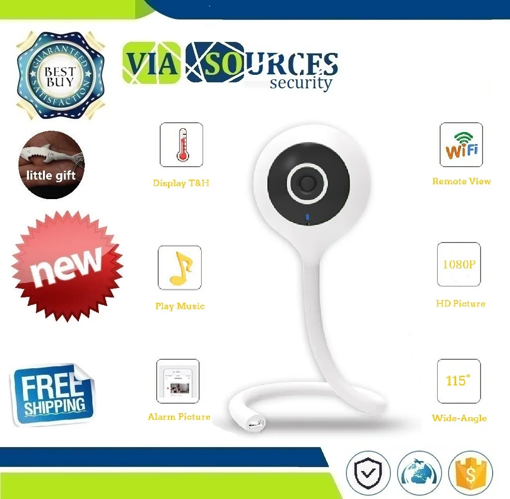 

Detect Temperature&Humidity 1080P Mini IP Camera Wireless WiFi Security Surveillance Camera Cloudedge app Baby Monitor