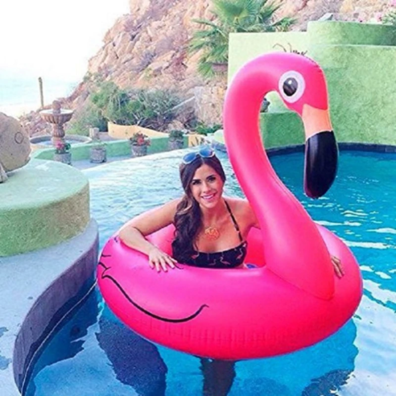 

Pink Inflatable Flamingo Pool Float Swim Ring Pool Inflatable Pool Toys Boias Piscina Inflatables Pool Party Boias Piscine Bouee