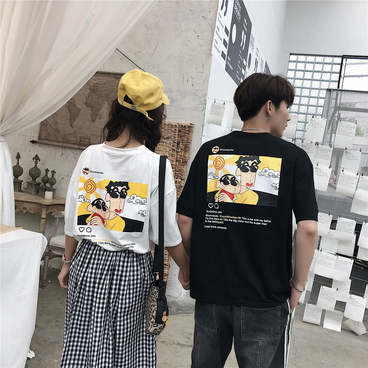 Новинка 2019 футболка с рисунком из мультфильма Crayon Shinchan женские топы ulzzang