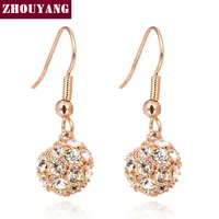 Высокое качество хрустальный шар розовое золото цвет серьги ювелирные изделия из натурального австрийского хрусталя оптовая продажа ZYE644 ZYE257 - изображение