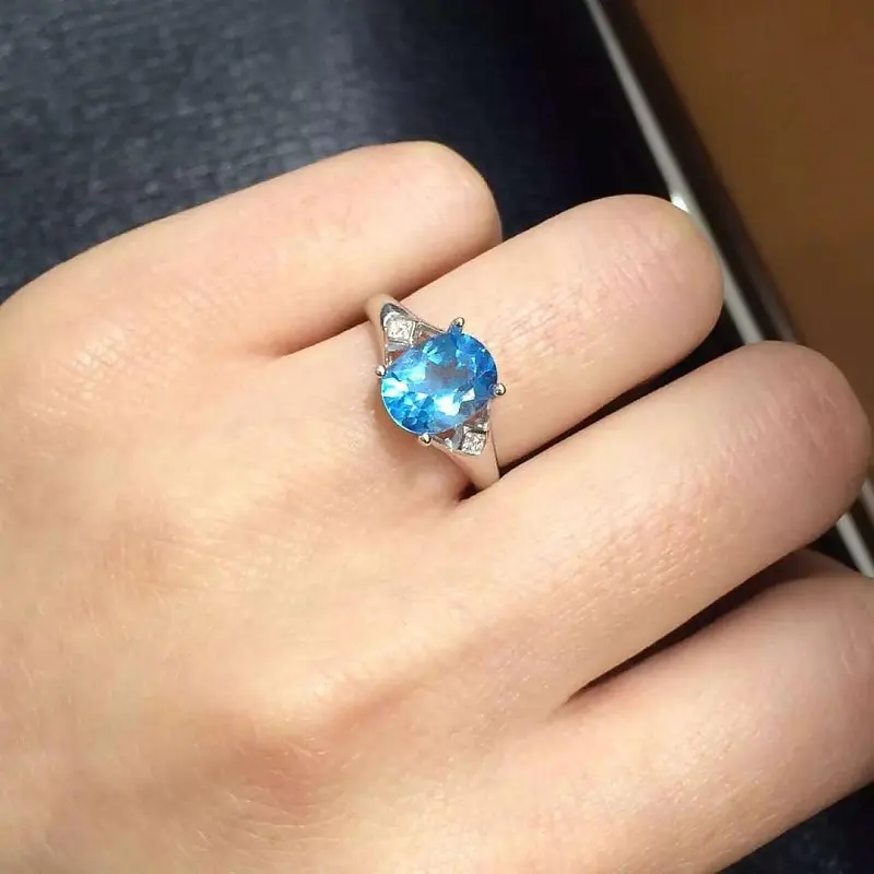 

2017 Qi Xuan_Blue Stone Fashion Jewelry Rings_Finger Rings_S925 Solid Sliver Blue Stone Rings_Manufacturer Directly Sales
