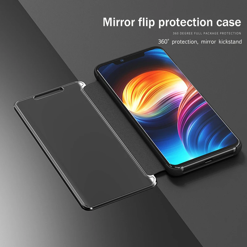 Кожаный чехол чехлы для huawei Honor 10 Lite роскошное умное Зеркало 9 светильник флип