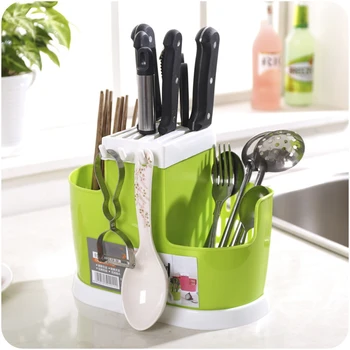 

Multifunction Kitchen Tableware Shelving Rack Dish Rack Drain Chopsticks Rack Storage Rack Creative Practical Plastic Cutlery
