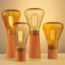 Творческая Европа Вайс Полар-флиса свет хрустальной люстры Стекло деревянные светодиодные E27 Настольная лампа для Спальня Гостиная Ресторан Свадебный декор огни