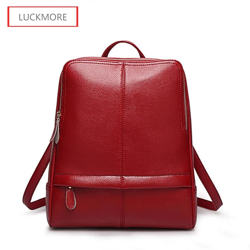 2016 Fashion Backpacks Women Leather School Bag Girls Female Candy Colors Travel Shoulder Bags Waterproof Back Bags Mochila