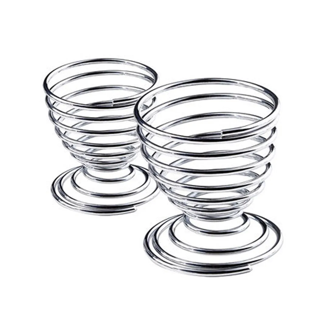 1/2/3/5pcs Stainless Steel Spring Wire Tray Boiled Egg Holder Useful Lovely Stand Storage egg cup holder