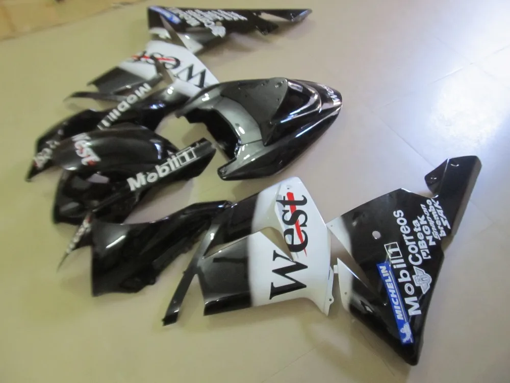 Набор обтекателей для мотоцикла KAWASAKI Ninja ZX10R 2004 2005 04 05 WEST белый глянец Черный набор