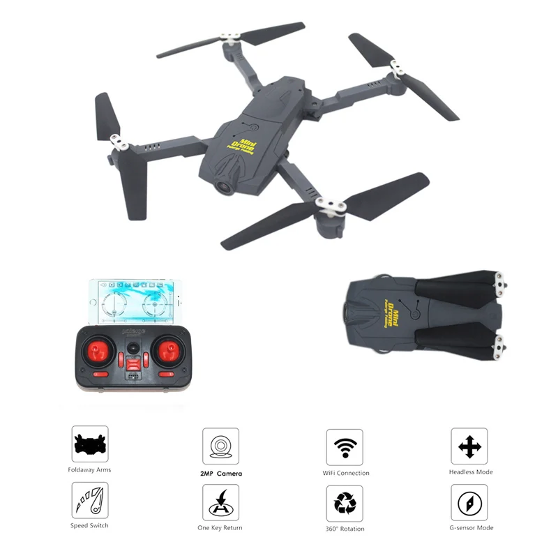 Peg116 Quadcopter селфи Дрон с Wi Fi FPV системы 0.3mp HD Камера высота держатся и Безголовый